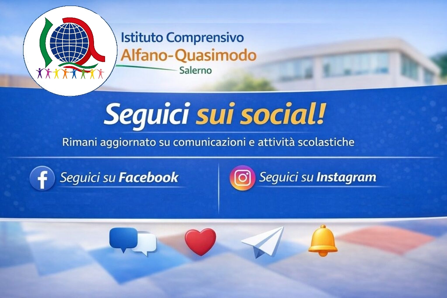 L'I.C. Alfano-Quasimodo è anche sui social