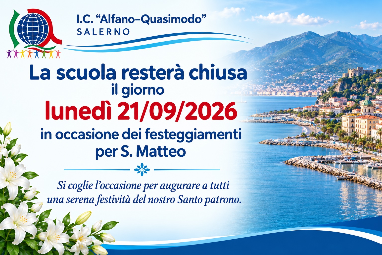 Chiusura della scuola il 21 settembre 2026
