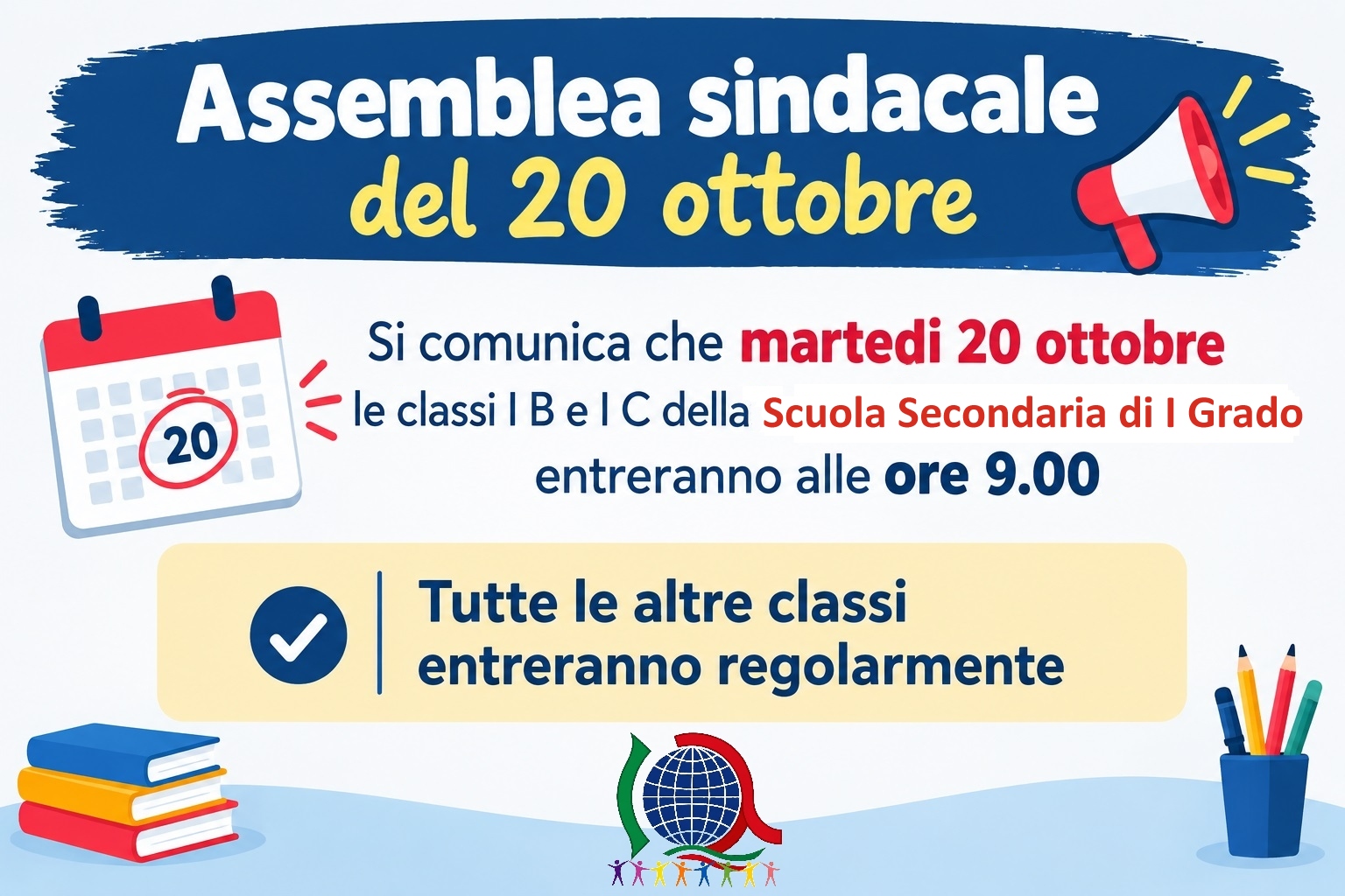 Assemblea sindacale del 20 ottobre 2026 - Funzionamento scuola Secondaria di I grado