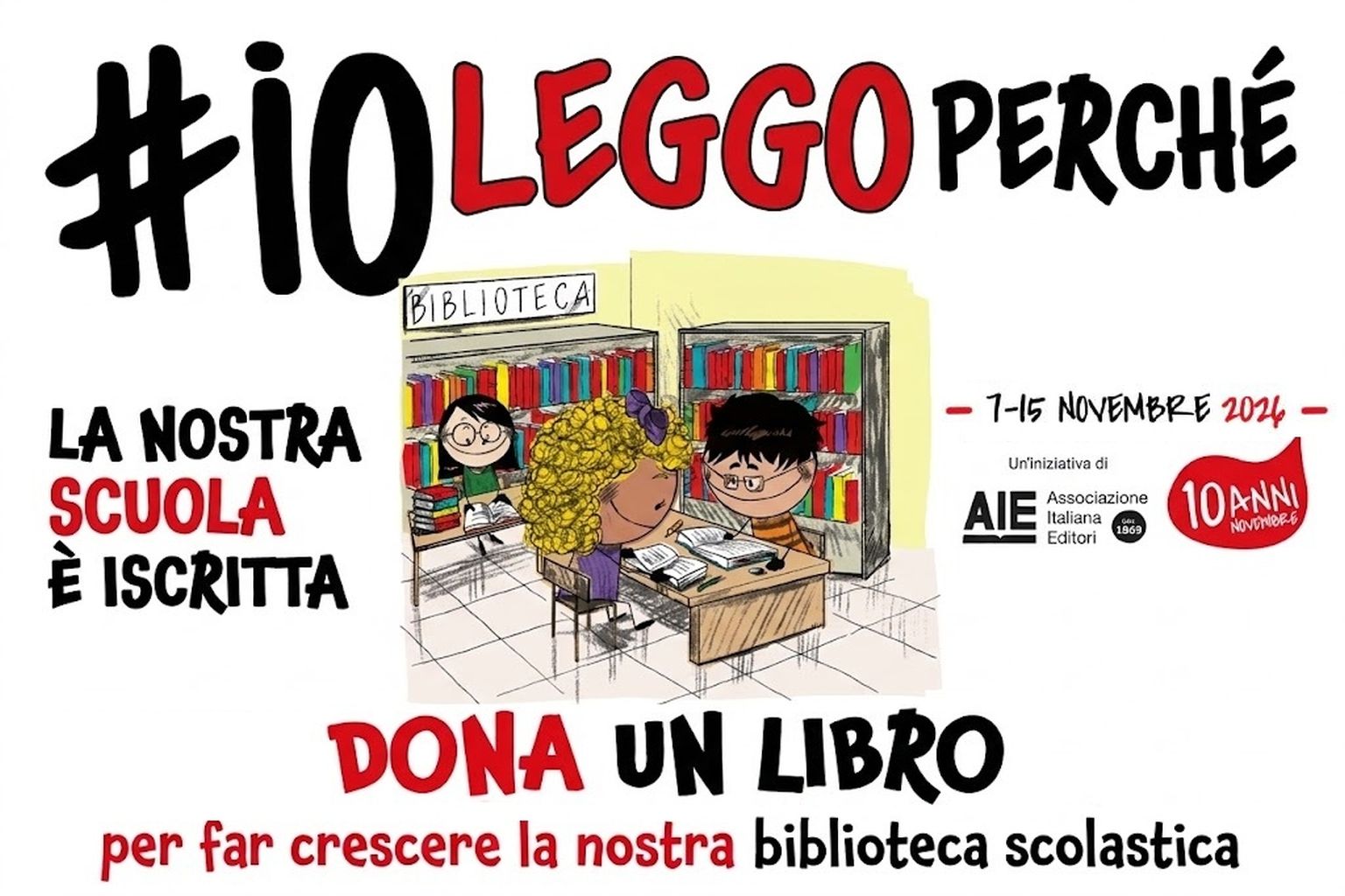 "#Io leggo perchè" - Torna l'appuntamento per donare libri alle biblioteche scolastiche